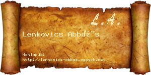 Lenkovics Abbás névjegykártya
